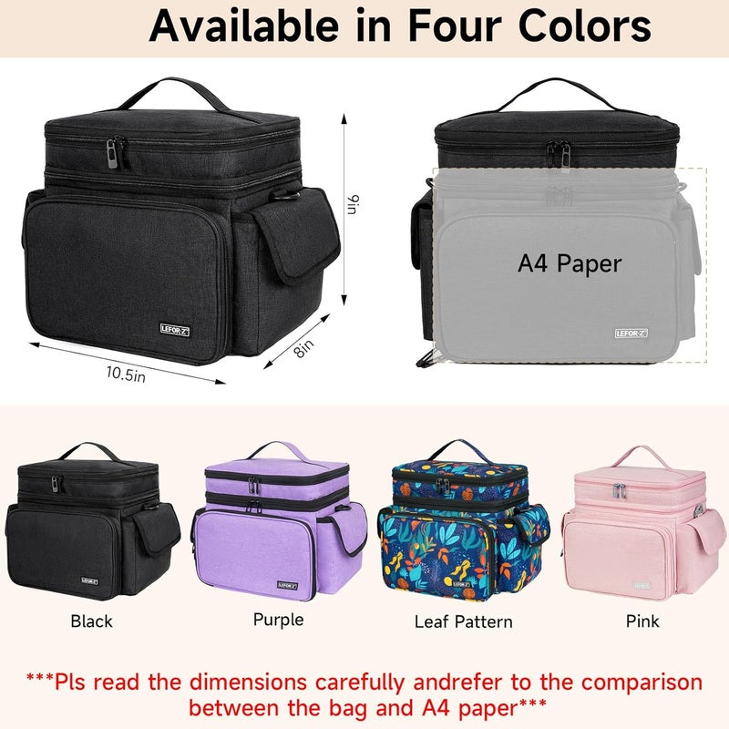 LEFORZ Sewing Supplies Organizer Storage Bag,Double-Layer Protable Travel Sewing Basket for Sew Accessories & Tools,Black(Bag Only) - Image 2
